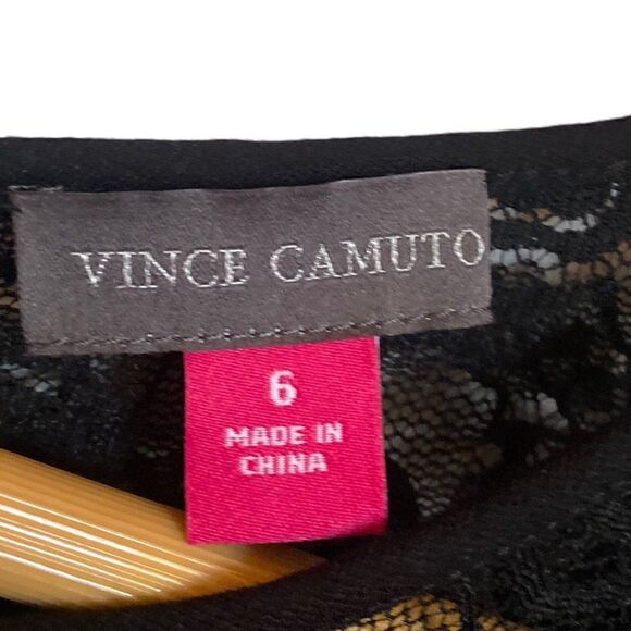 Vince Camuto Lace Long Sleeved Dress Black Size 6 - Picture 6 of 7